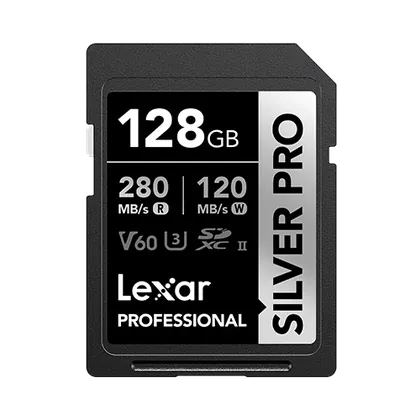 Lexar SILVER PRO SDXC 128 Go V60 — visuel indicatif
