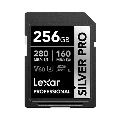 Lexar SILVER PRO SDXC 256 Go V60 — visuel indicatif